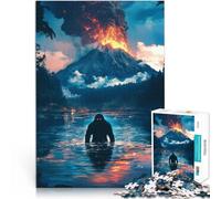 Puzzle 2000 pièces pour Adultes Bigfoot et Volcan Défi Difficile pour soulager Le Stress Convient pour la décoration de Bureau 70x100cm