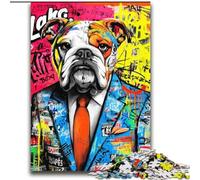 Puzzle 2000 pièces pour Adultes Bulldog Doodle Jeux éducatifs Décoration de la Maison Jeu éducatif pour Anniversaire, Noël 70x100cm