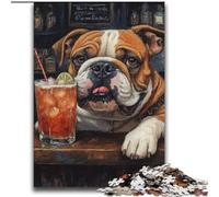 Puzzle 2000 pièces pour Adultes Bulldog et bière, Jouets éducatifs et éducatifs, décoration d'intérieur Unique et Cadeaux pour Les 14 Ans et Plus, 70x100cm