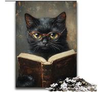 Puzzle 2000 pièces pour Adultes, Cadeau, Chat Noir lisant, Jeu éducatif, défi, Collection d'artistes, Beaux-Arts, 70x100cm