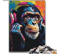 Puzzle 2000 pièces pour Adultes, Cadeau Singe écoutant de la Musique, pour Les 14 Ans et Plus, Jouet éducatif intellectuel décompressant, Excellent Cadeau 70x100cm