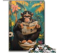Puzzle 2000 pièces pour Adultes, Cadeaux, chimpanzé lisant Un Journal, pour Les 14 Ans et Plus, Jouet éducatif intellectuel décompressant, Excellent Cadeau 70x100cm