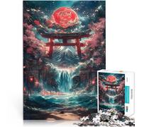 Puzzle 2000 pièces pour Adultes Cascade de la Porte Torii Jouets éducatifs d'apprentissage Excellent Cadeau pour Les Jeux 70x100cm