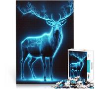 Puzzle 2000 pièces pour Adultes Cerf Bleu Brillant Entraînez Votre Cerveau et Vos Mains avec Affiche et Feuille de Questions correspondantes 70x100cm