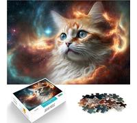 Puzzle 2000 pièces pour Adultes Chat de l'espace Cosmique Jouet éducatif intellectuel décompressant décoration Murale 70x100cm