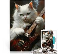 Puzzle 2000 pièces pour Adultes Chat Guitariste Jouets de Jeu pour Cadeau Familial Chaque pièce est Unique - Jeu Familial Stimulant et Amusant 70x100cm