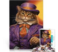 Puzzle 2000 pièces pour Adultes Chaton maquereau Violet Jouets Jeux éducatifs Soulagement du Stress Œuvre d'art 70x100cm