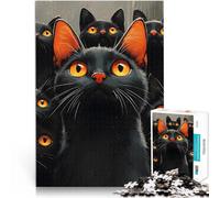 Puzzle 2000 pièces pour Adultes Chats Noirs Difficile à réaliser mais Amusant et Humoristique Super Cadeau 70x100cm