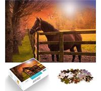 Puzzle 2000 pièces pour Adultes Cheval Brun dans l'écurie Fabriqué en Carton Convient aux 14 Ans et Plus Jouets à Faire soi-même Cadeaux Uniques pour Anniversaire et Noël。Taille：70x100cm