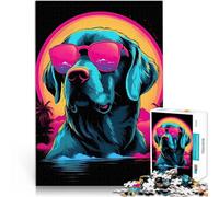 Puzzle 2000 pièces pour Adultes Chien dans Le Style de Miami Vice Analyse et logique Liste de souhaits avec Le Père Noël 70x100cm