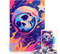 Puzzle 2000 pièces pour Adultes Crâne d'astronaute Art Minimaliste Cosmique surréaliste défi éducatif Cadeau Amusant 70x100cm