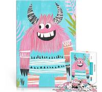 Puzzle 2000 pièces pour Adultes Décoration Murale Monstre Rose Souriant Jeu de Quiz est idéal comme Cadeau pour Toute la Famille 70x100cm