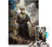 Puzzle 2000 pièces pour Adultes Dieu Nordique à la Barbe Blanche Difficile et défi avec Affiche et Feuille de Questions correspondantes 70x100cm
