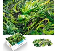 Puzzle 2000 pièces pour Adultes Dragon d'herbe Verte Réduction du Stress intéressante Renforcer l'amour Entre Les Couples 70x100cm