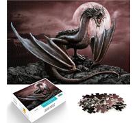 Puzzle 2000 pièces pour Adultes Dragon Noir Fabriqué en Carton pour Les 14 Ans et Plus Jouets éducatifs et d'apprentissage Jeux familiaux Cadeau d'anniversaire。Taille:70x100cm/27.5x39.3pouce