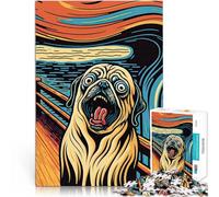 Puzzle 2000 pièces pour Adultes Éducatif ES “Chien effrayé” Fait de Papier，pour et à partir de 14 Ans et Plus Jouets de décoration pour la Maison Don d'œuvres d'art。Taille：70x100cm/27.5x39.3pouce