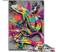 Puzzle 2000 pièces pour Adultes et Adolescents Aquarelle Gecko Charcoal Art Staycation Kill Time pour la décoration de la Maison 70x100cm