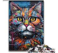 Puzzle 2000 pièces pour Adultes et Adolescents, Art Graffiti, Chat, Jouet éducatif et intellectuel, idéal comme Cadeau, 70x100cm
