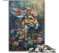 Puzzle 2000 pièces pour Adultes et Adolescents Cerf Floral pour Les 14 Ans et Plus Beau Jeu de Conception Superbe Jeu de Conception Superbe Cadeau 70x100cm