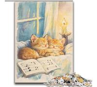 Puzzle 2000 pièces pour Adultes et Adolescents Chat endormi Décoration Murale Artistique et idée Cadeau d'anniversaire pour Amis, Bureau à Domicile 70x100cm