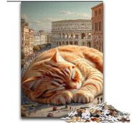 Puzzle 2000 pièces pour Adultes et Adolescents Chat Orange endormi Jeu Stimulant et Jeu en Famille Cadeaux du Père Noël Secret 70x100cm