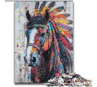 Puzzle 2000 pièces pour Adultes et Adolescents Cheval Indien Difficile à réaliser, mais Amusant et Humoristique Décoration d'intérieur et Cadeaux Uniques 70x100cm