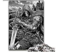 Puzzle 2000 pièces pour Adultes et Adolescents, Chevalier Noir et Blanc, Jouet éducatif et intellectuel décompressant, Superbes Cadeaux et Jouets 70x100cm
