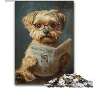 Puzzle 2000 pièces pour Adultes et Adolescents Chien lisant Un Journal Aide Le Cerveau à exercer Jouets addictifs pour cultiver la Patience Cadeau pour Anniversaire 70x100cm