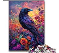 Puzzle 2000 pièces pour Adultes et Adolescents Corbeaux et Fleurs Jeux éducatifs Décoration de la Maison Cadeau d'anniversaire, Cadeaux pour 14 Ans et Plus 70x100cm