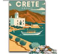 Puzzle 2000 pièces pour Adultes et Adolescents Crète, Grèce, Jeu Stimulant et Familial avec des pièces entièrement emboîtables de Formes aléatoires 70x100cm