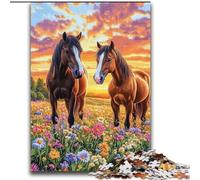 Puzzle 2000 pièces pour Adultes et Adolescents Deux Chevaux Jouet éducatif Anti-Stress Cadeaux pour Amis et Famille 70x100cm