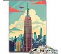 Puzzle 2000 pièces pour Adultes et Adolescents, Empire State Building Skyline, activité familiale, décoration intérieure Unique et Cadeaux pour Les 14 Ans et Plus, 70x100cm