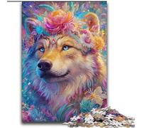 Puzzle 2000 pièces pour Adultes et Adolescents Fleur Loup Jouet éducatif intellectuel décompressant Décoration Parfaite 70x100cm