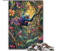 Puzzle 2000 pièces pour Adultes et Adolescents Gibbon de la forêt Tropicale Jeu Stimulant et Jeu en Famille Une œuvre d'art pour Les 14 Ans 70x100cm