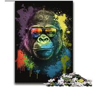 Puzzle 2000 pièces pour Adultes et Adolescents Gorilles colorés avec Lunettes pour Les 14 Ans et Plus Beau Jeu de Conception Superbe Jeu de Conception Excellent Cadeau 70x100cm