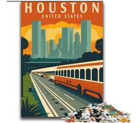 Puzzle 2000 pièces pour Adultes et Adolescents, Houston, Texas, Voyage Artistique, Jeu Stimulant et Jeu Familial avec des pièces entièrement emboîtables de Formes aléatoires 70x100cm