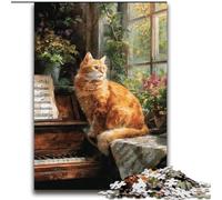 Puzzle 2000 pièces pour Adultes et Adolescents, Jeu éducatif, Chat Orange, décoration d'intérieur, Cadeau d'anniversaire, à partir de 14 Ans, 70x100cm