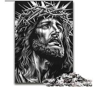 Puzzle 2000 pièces pour Adultes et Adolescents, Jeu éducatif Familial Jésus Noir et Blanc, idéal comme Cadeau pour Toute la Famille 14 Ans et Plus, 70x100cm