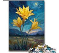 Puzzle 2000 pièces pour Adultes et Adolescents Lys Jaunes dans Le Ciel Nocturne Jeu éducatif Familial idéal comme Cadeau pour Toute la Famille pour 14+ 70x100cm