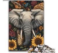 Puzzle 2000 pièces pour Adultes et Adolescents, Motif Tournesol et éléphant, Jouet éducatif Anti-Stress, Cadeau pour Amis et Famille, 70x100cm