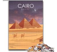 Puzzle 2000 pièces pour Adultes et Adolescents, Pyramides du Caire, Égypte, Art, pour et à partir de 14 Ans, Jouets éducatifs, Jeux en Famille, Cadeau d'anniversaire, 70x100cm