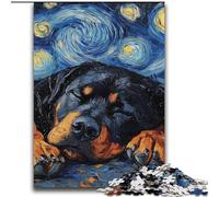 Puzzle 2000 pièces pour Adultes et Adolescents Rottweiler Night Sky, Jeu éducatif Familial, idéal comme Cadeau pour Toute la Famille 14 Ans et Plus, 70x100cm