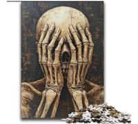 Puzzle 2000 pièces pour Adultes et Adolescents Squelette Couvrant Son Visage Jouet intellectuel Jeu de décoration pour la Maison pour Les 14 Ans et Plus 70x100cm