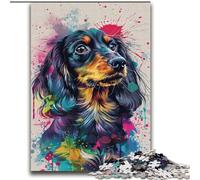 Puzzle 2000 pièces pour Adultes et Adolescents Teckel Aquarelle Jeu éducatif Familial pour Toute la Famille 14 Ans et Plus 70x100cm