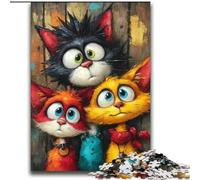 Puzzle 2000 pièces pour Adultes et Adolescents Trois Chats, Anti-Stress, séjour, Tuer Le Temps, liste de souhaits avec Le Père Noël 70x100cm