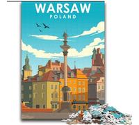 Puzzle 2000 pièces pour Adultes et Adolescents Varsovie Pologne Voyage Art, Jeux éducatifs Décoration d'intérieur Idéal comme Cadeau pour Toute la Famille 70x100cm