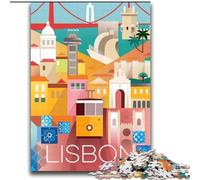 Puzzle 2000 pièces pour Adultes et Adolescents, Ville de Lisbonne, Portugal, Art, pour et à partir de 14 Ans, Jouets éducatifs, Jeux en Famille, Cadeau d'anniversaire, 70x100cm
