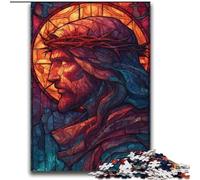 Puzzle 2000 pièces pour Adultes et Adolescents Vitrail Jésus Staycation Kill Time avec pièces entièrement emboîtables de Formes aléatoires 70x100cm