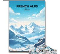 Puzzle 2000 pièces pour Adultes et Adolescents Voyage dans Les Alpes françaises, pour et à partir de 14 Ans Jouets éducatifs et éducatifs Jeux en Famille Cadeau d'anniversaire 70x100cm