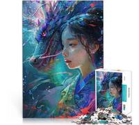 Puzzle 2000 pièces pour Adultes Femme Asiatique Un Dragon Défi Difficile pour soulager Le Stress Idées Cadeaux 70x100cm